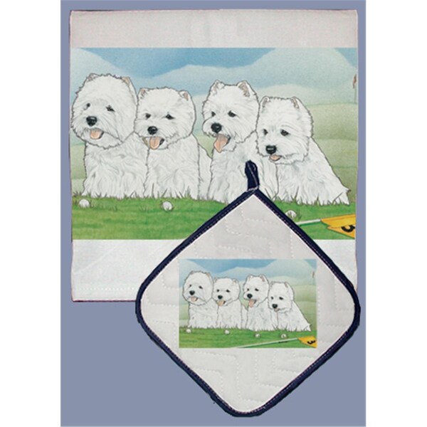Pipsqueak Productions Dish Towel and Pot Holder Set - Shar-Pei - DP938