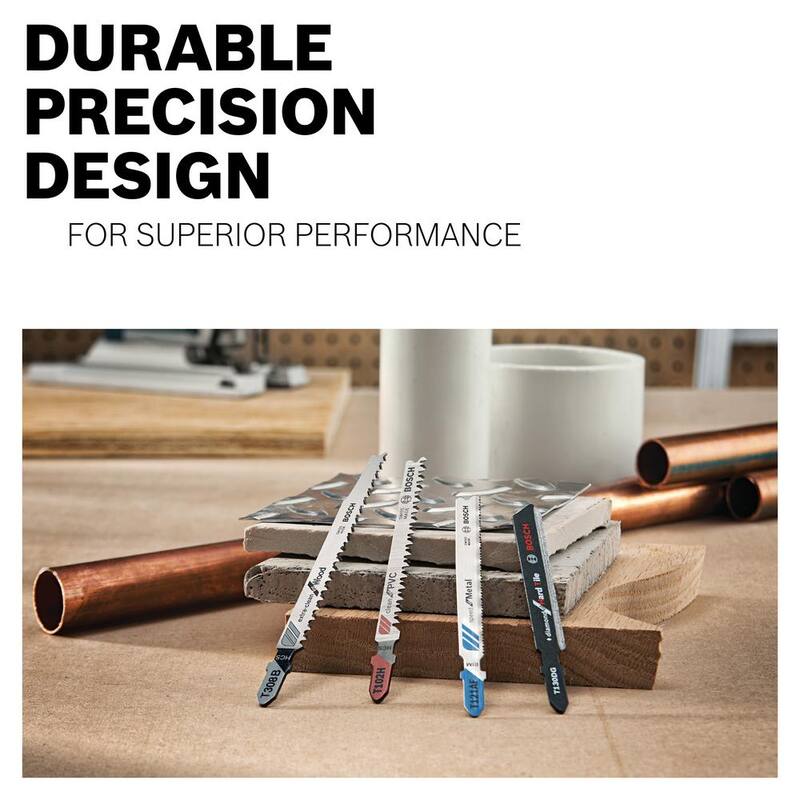 Conjunto de hojas para sierra de calar bimetálicas Bosch para pisos laminados, corte de materiales laminados y madera contrachapada (paquete de 3) - T503
