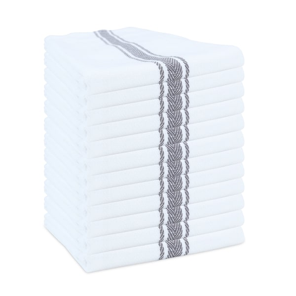Monarch Brands Herringbone Tea Towels - Gray, 12PK - PNP-SC-HTSG-24