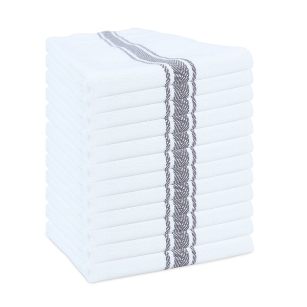 Monarch Brands Herringbone Tea Towels , Gray, 288PK - SC-HTSG-24-CS