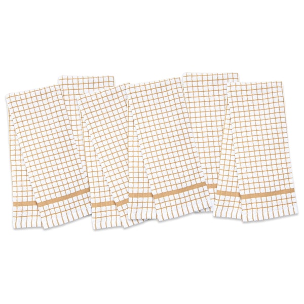 Monarch Brands Classic Checkered Kitchen Towels , Tan, 6PK - P-SC-CHK-KT-TAN
