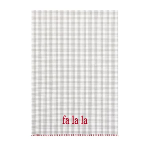 Peking Handicraft 18 x 25 in. Gray Plaid Fa La La Kitchen Towel, 4PK - 04AAT38C