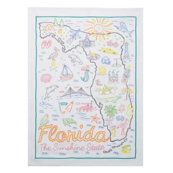 Peking Handicraft 18 x 25 in. Florida Prtd Flour Sack Kitchen Towel - 04KSL711WC