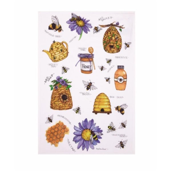 Peking Handicraft 18 x 25 in. Beehavin Kitchen Towel, 4PK - 04SER567C