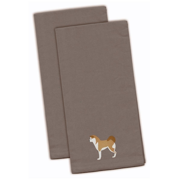 Carolines Treasures Akita Gray Embroidered Kitchen Towel - BB3472GYTWE