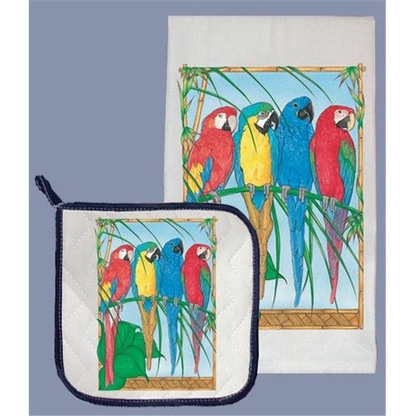 Pipsqueak Productions Pipsqueak Productions DP871 Macaw Dish Towel And Pot Holder Set - DP871