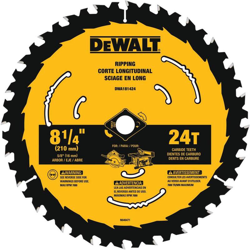DEWALT 8-1/4 pulgadas 24 dientes hoja de sierra circular - DWA181424