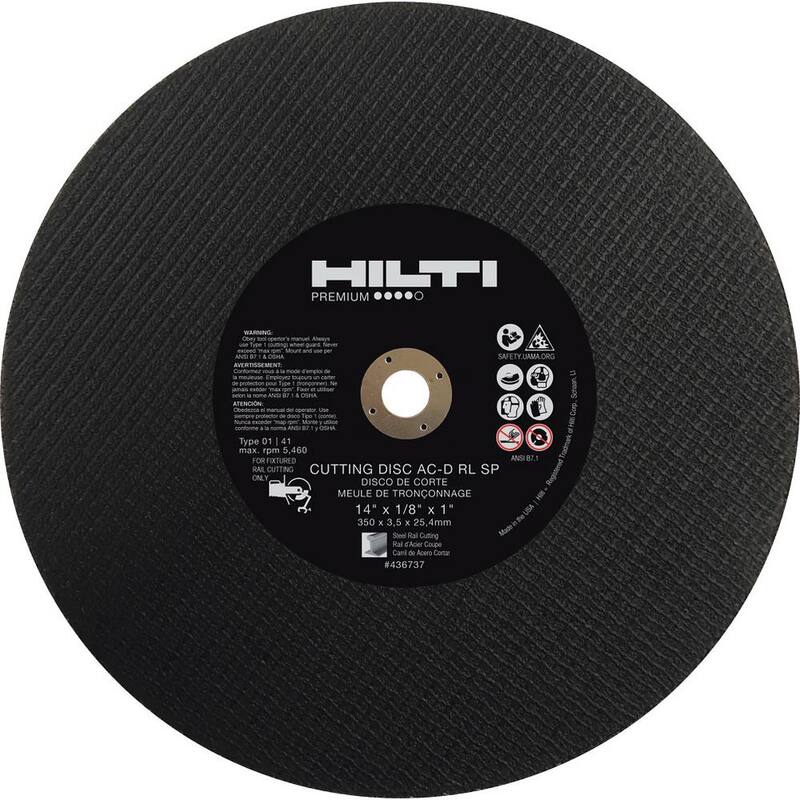 Hilti 16 pulgadas x 1/8 pulgadas x 1 pulgada 0-Dientes SP Abrasivo Riel de Corte de Sierra de Gas con Hoja/Discos (paquete de 10) - 436739