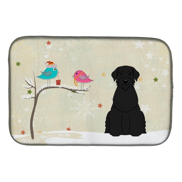Carolines Treasures Christmas Presents Between Friends Giant Schnauzer Dish Drying Mat - BB2538DDM