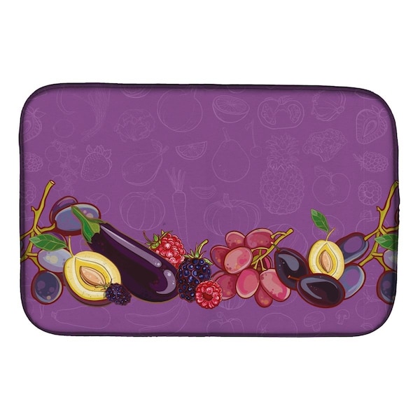 Carolines Treasures Fruits & Vegetables in Purple Dish Drying Mat - BB5132DDM