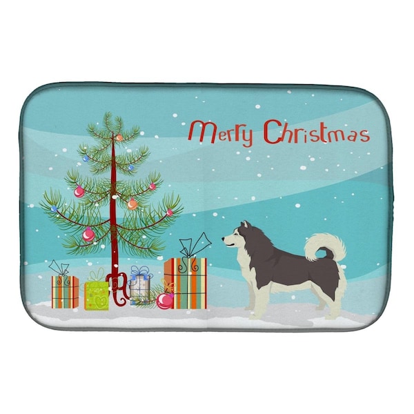 Carolines Treasures Alaskan Malamute Christmas Tree Dish Drying Mat - CK3513DDM
