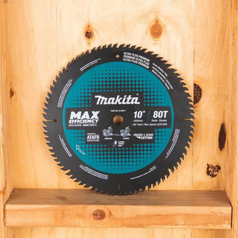 Makita 10 pulgadas 80T Carburo Punta hoja de sierra inglete de máxima eficiencia - B-66977