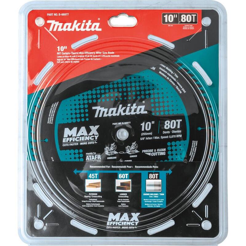 Makita 10 pulgadas 80T Carburo Punta hoja de sierra inglete de máxima eficiencia - B-66977
