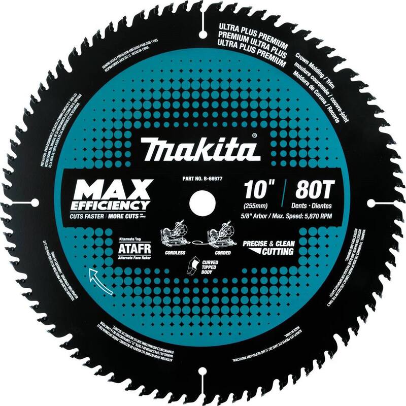 Makita 10 pulgadas 80T Carburo Punta hoja de sierra inglete de máxima eficiencia - B-66977
