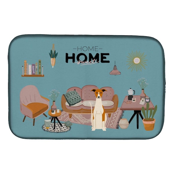 Carolines Treasures 14 x 21 in. Whippet Sweet Home Dish Drying Mat - CK7944DDM