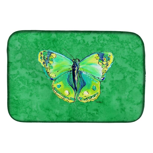 Carolines Treasures Butterfly Green on Green Dish Drying Mat - 8863DDM