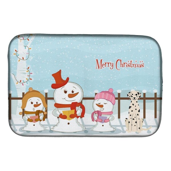Carolines Treasures Merry Christmas Carolers Dalmatian Dish Drying Mat - BB2428DDM