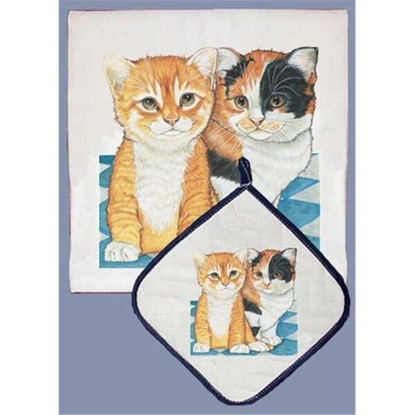 Pipsqueak Productions Pipsqueak Productions DP939 Cat Dish Towel And Pot Holder Set - DP939