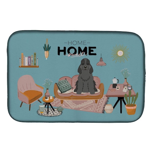 Carolines Treasures 14 x 21 in. Black Cocker Spaniel Sweet Home Dish Drying Mat - CK7937DDM