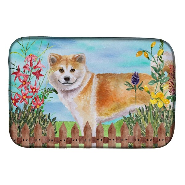 Carolines Treasures Shiba Inu Spring Dish Drying Mat - CK1240DDM