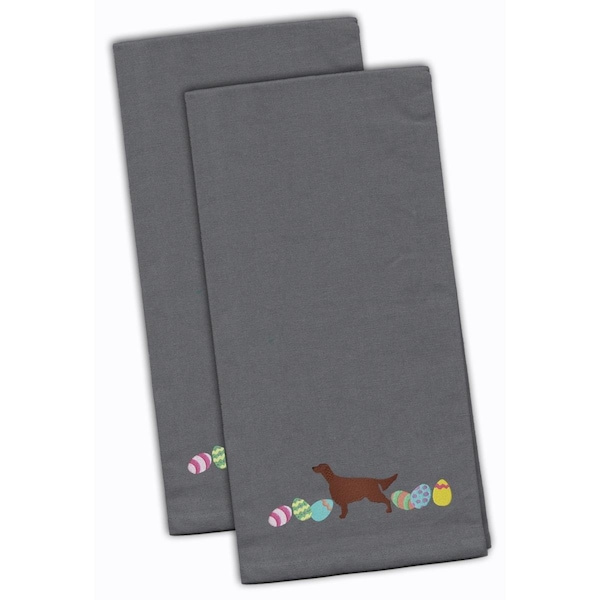 Carolines Treasures Irish Setter Easter Gray Embroidered Kitchen Towel - CK1652GYTWE