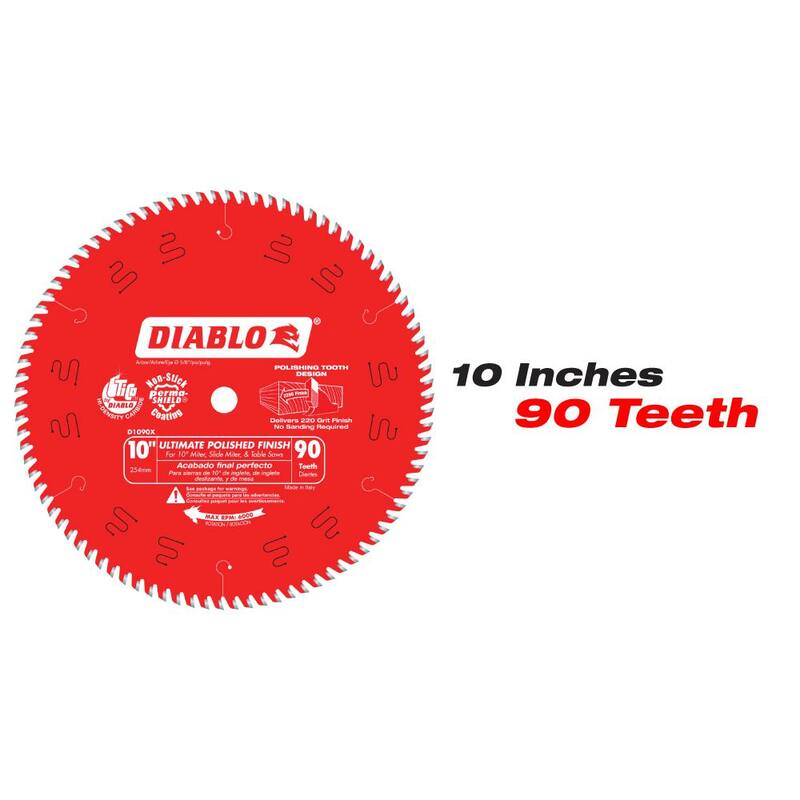 DIABLO 10 pulgadas x 90 dientes y 12 pulgadas x 100 dientes Hojas de sierra circular Ultimate Pulidos (2 hojas) - D109012100X2GS