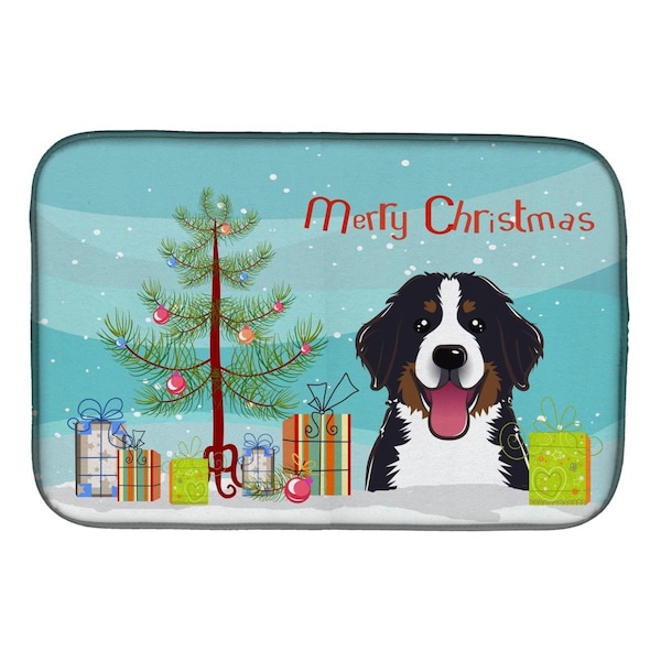Carolines Treasures Christmas Tree & Bernese Mountain Dog Dish Drying Mat - BB1609DDM