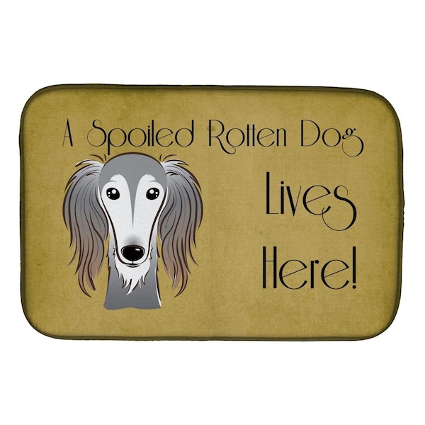 Carolines Treasures Saluki Spoiled Dog Lives Here Dish Drying Mat - BB1477DDM