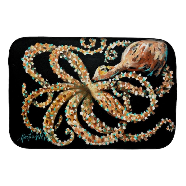 Carolines Treasures Eye On You Octopus Dish Drying Mat - MW1275DDM