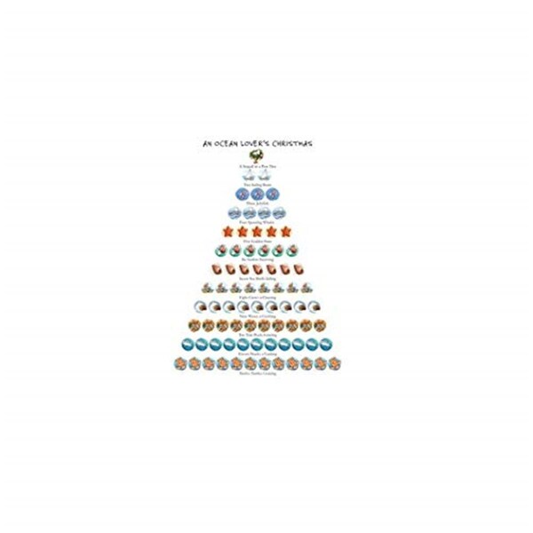 Peking Handicraft 18 x 26 in. An Ocean Lovers Christmas Kitchen Towel, Multi Color, 6PK - 04DP88WC