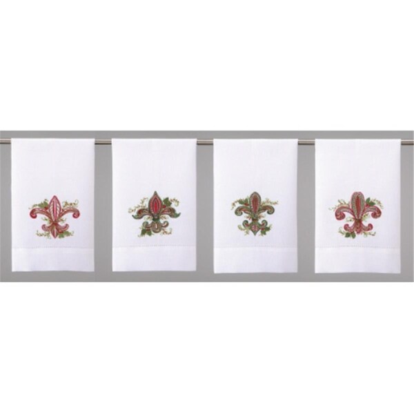 Peking Handicraft 14 x 22 in. Christmas Fleur De Lis GT 4 Design Kitchen Towel - 04KM49WC