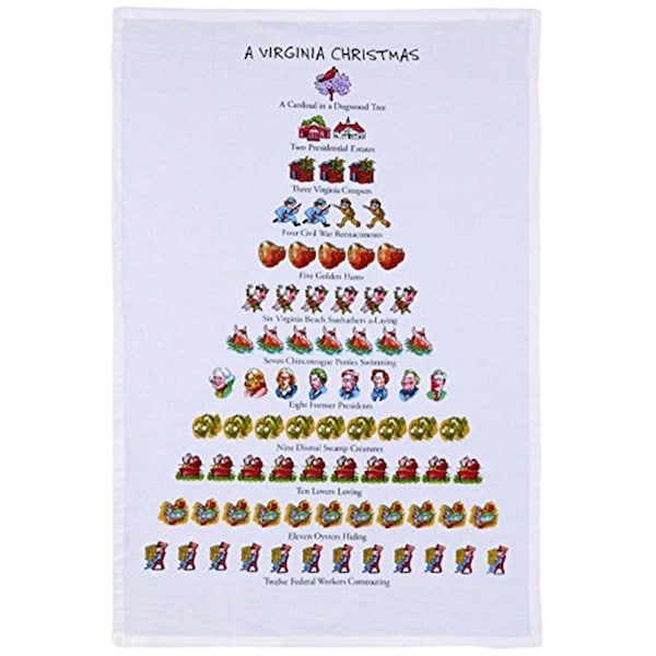 Kitchen Queen 18 x 26 in. A Virginia Christmas Kitchen Towel, Multi Color, 6PK - KI3684037