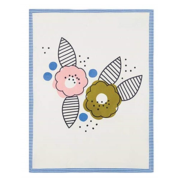 Tarifa 18 x 25 in. Wilderbloom Design Kitchen Towel, White & Blue, 4PK - TA3125031