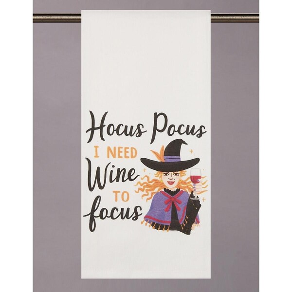Peking Handicraft 18 x 25 in. Hocus Pocus I Need Wine Kitchen Towel, 4PK - 04TG821WC