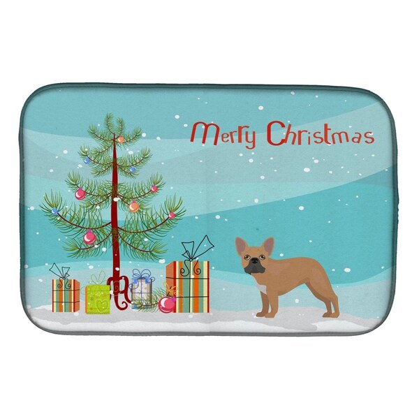 Carolines Treasures French Bulldog Christmas Tree Dish Drying Mat - CK3455DDM