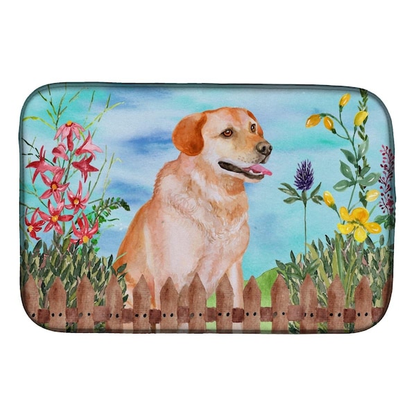 Carolines Treasures Labrador Retriever Spring Dish Drying Mat - CK1276DDM