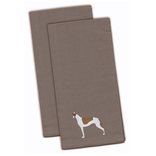 Carolines Treasures Greyhound Gray Embroidered Kitchen Towel - BB3405GYTWE