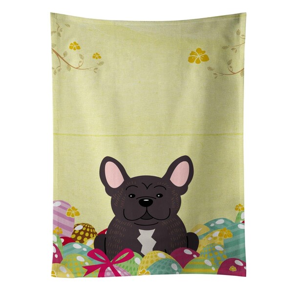 Carolines Treasures Easter Eggs French Bulldog Brindle Kitchen Towel - BB6009KTWL
