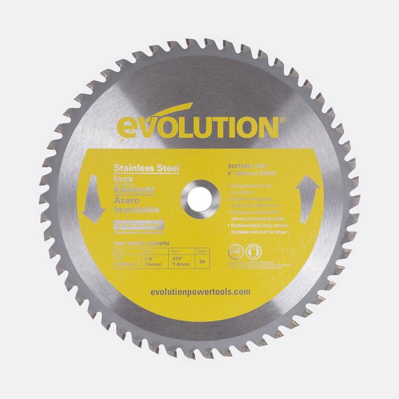 Herramienta de corte de acero inoxidable Evolution Power Tools 8 pulgadas, 54 dientes - 8BLADESSN