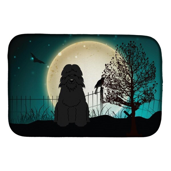 Carolines Treasures Halloween Scary Bouvier Des Flandres Dish Drying Mat - BB2264DDM