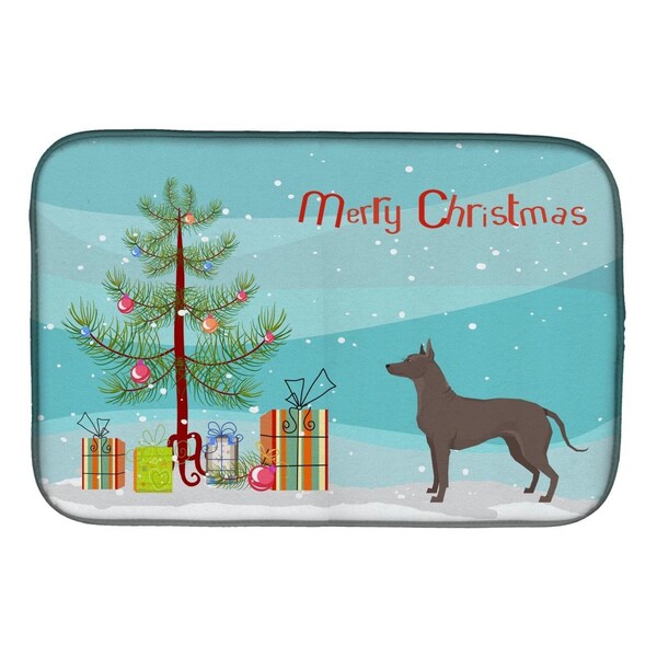 Carolines Treasures Mexican Hairless Dog Xolo Christmas Tree Dish Drying Mat - CK3570DDM