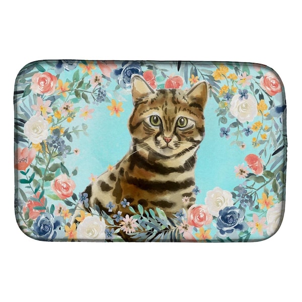 Carolines Treasures Bengal Spring Flowers Dish Drying Mat - CK3389DDM