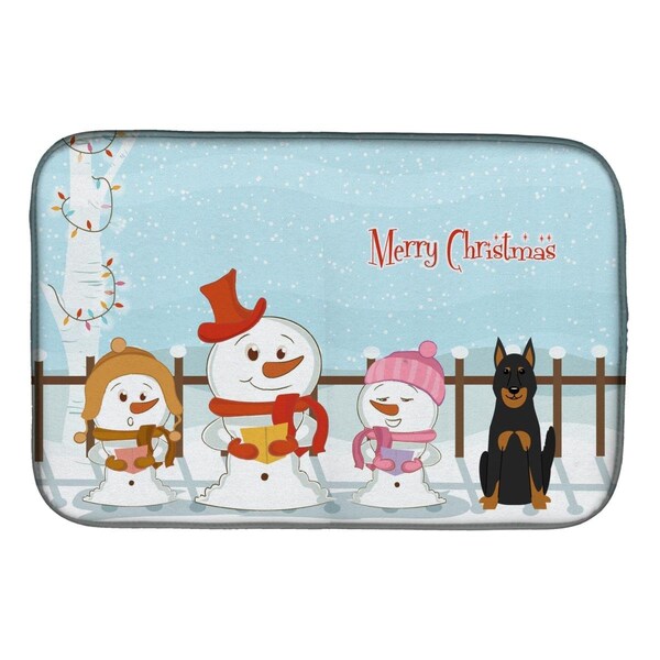 Carolines Treasures Merry Christmas Carolers Beauce Shepherd Dog Dish Drying Mat - BB2411DDM