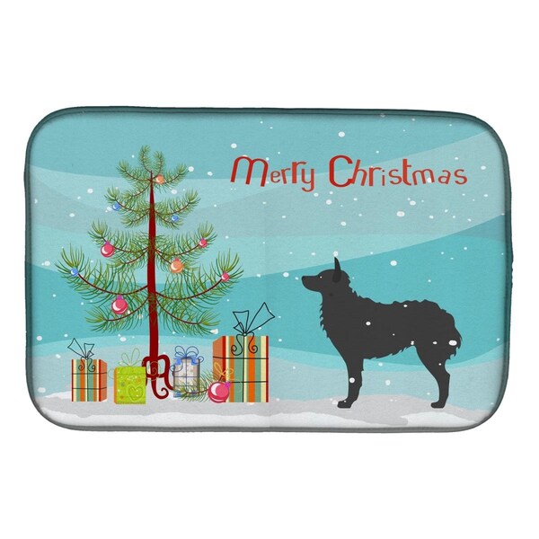 Carolines Treasures Croatian Sheepdog Merry Christmas Tree Dish Drying Mat - BB2939DDM