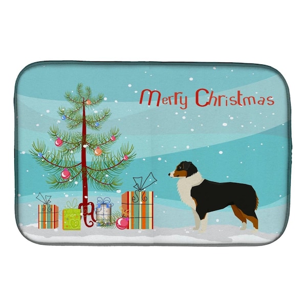 Carolines Treasures Australian Shepherd Christmas Tree Dish Drying Mat - CK3516DDM
