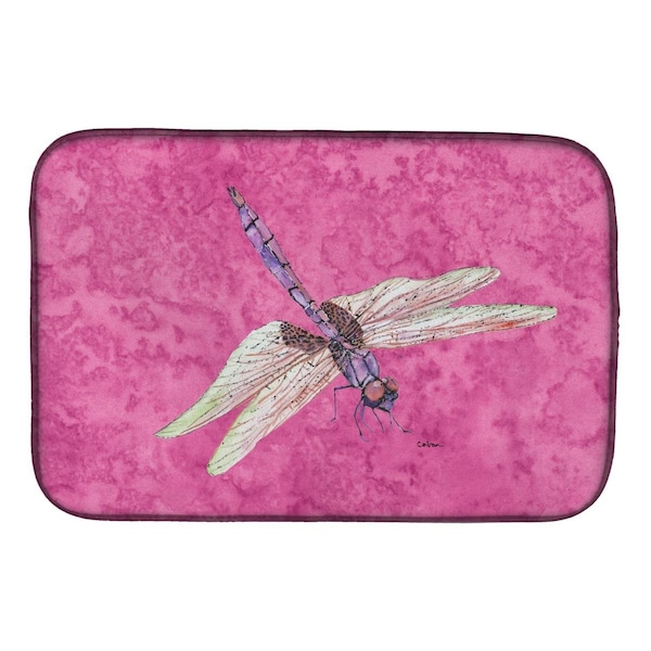 Carolines Treasures Dragonfly on Pink Dish Drying Mat - 8891DDM