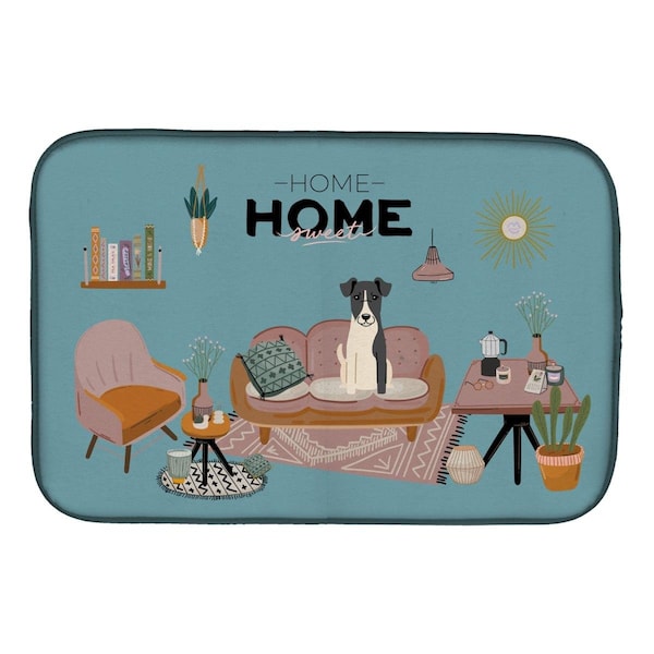 Carolines Treasures 14 x 21 in. Smooth Fox Terrier Sweet Home Dish Drying Mat - CK7943DDM