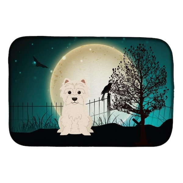 Carolines Treasures Halloween Scary Westie Dish Drying Mat - BB2232DDM