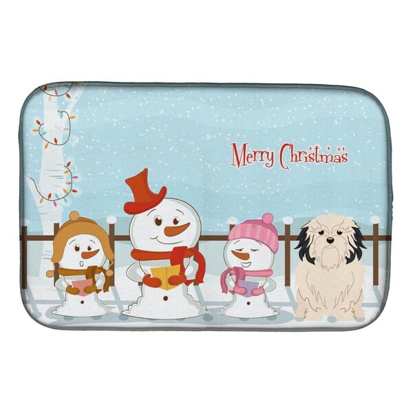 Carolines Treasures Merry Christmas Carolers Lowchen Dish Drying Mat - BB2350DDM
