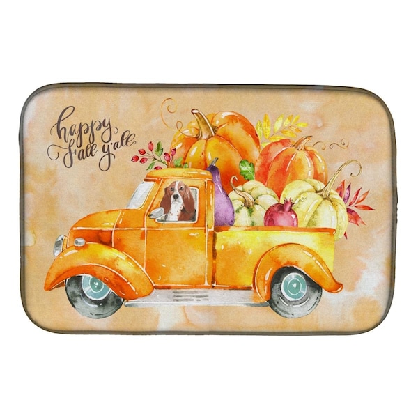 Carolines Treasures Fall Harvest Basset Hound Dish Drying Mat - CK2606DDM
